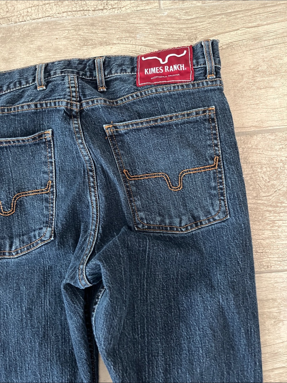 Kimes Ranch Men's Dark Blue Straight Jeans - Picture 2 of 5
